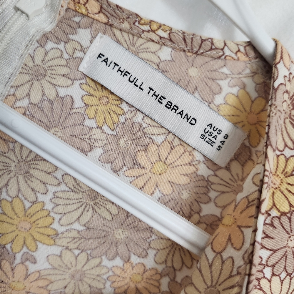 Faithfull the Brand Palmaro Floral Print Mini Dress In Zoella Dusk. - Picture 14 of 17